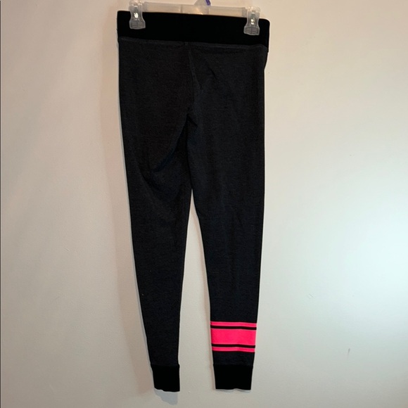 PINK Victoria's Secret Black and Pink Leggings with Sporty Accents - Picture 3 of 6